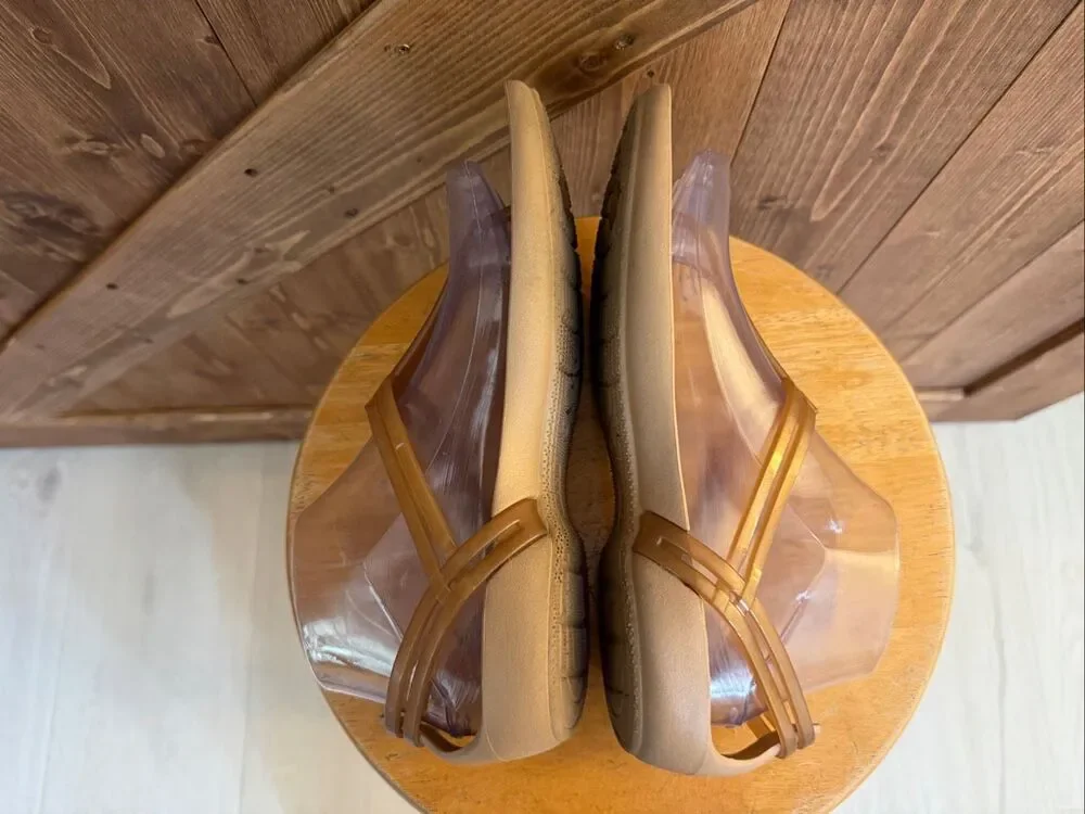 Crocs Women’s T-Strap Slingback Comfort Sandals Tan Size 8 - Picture 5 of 8